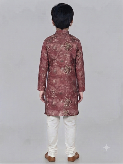Kid's Kurta Digital 10 Maron