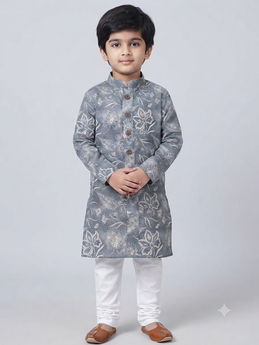 Kid's Kurta Digital 10 Peacock Green