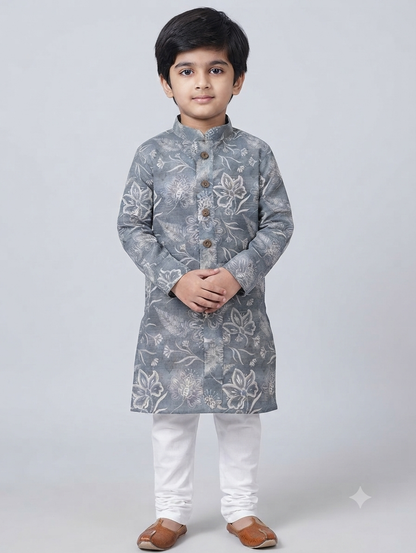 Kid's Kurta Digital 10 Peacock Green