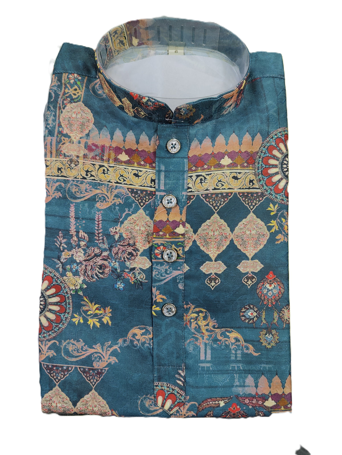 Kid's Kurta Digital 1 Peacock Green