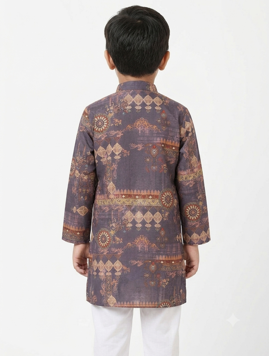 Kid's Kurta Digital 1 Purple