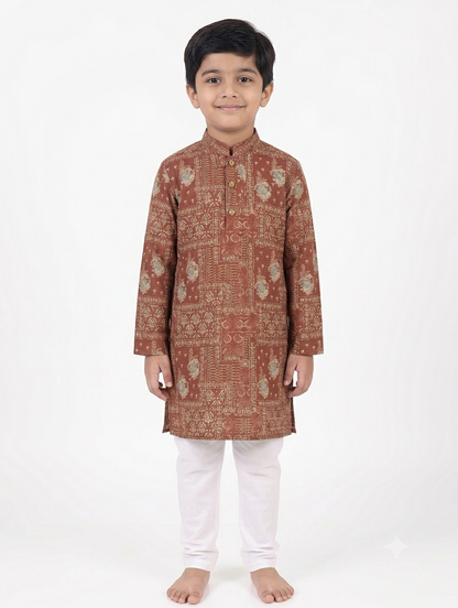 Kid's Kurta Digital 2 Maron