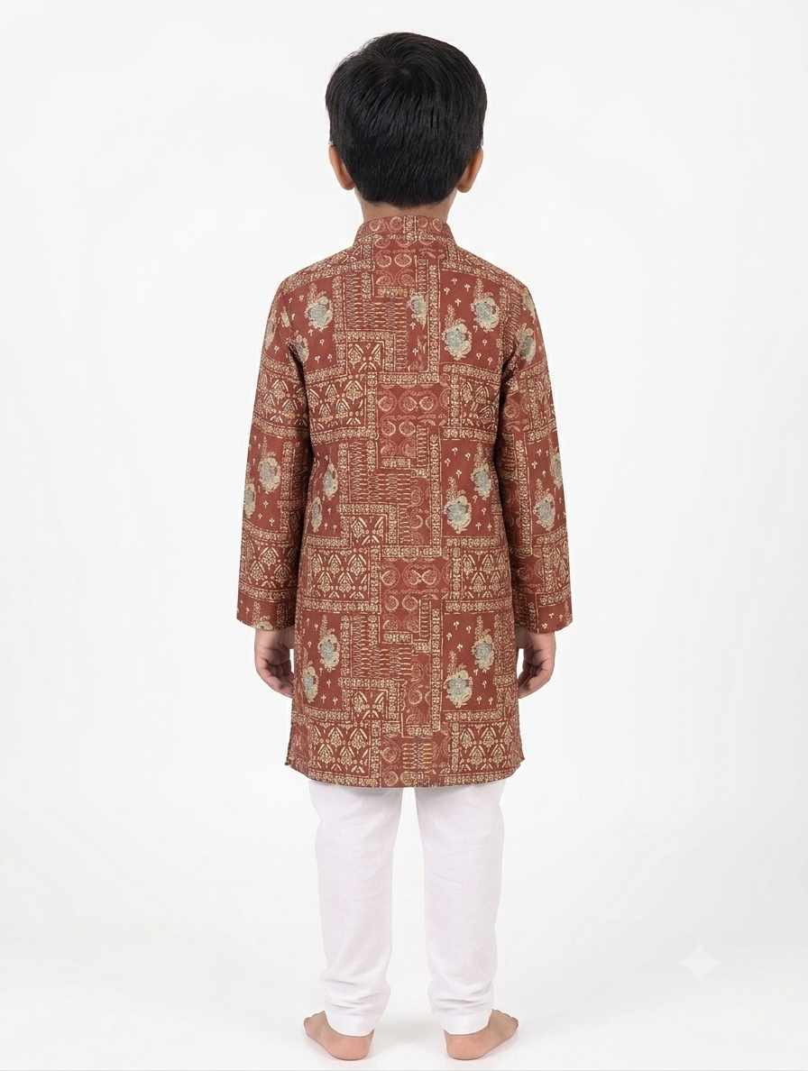 Kid's Kurta Digital 2 Maron