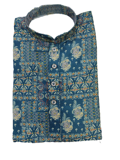 Kid's Kurta Digital 2 Peacock Green