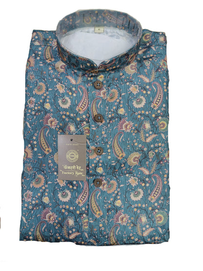 Kid's Kurta Digital 3 Peacock Green