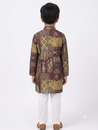 Kid's Kurta Digital 4 Maron