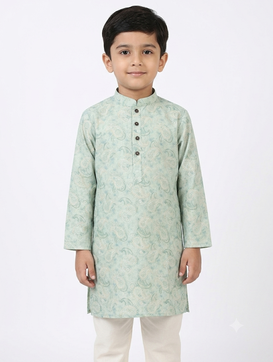 Kid's Kurta Digital 5 Green