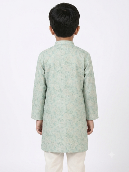 Kid's Kurta Digital 5 Green