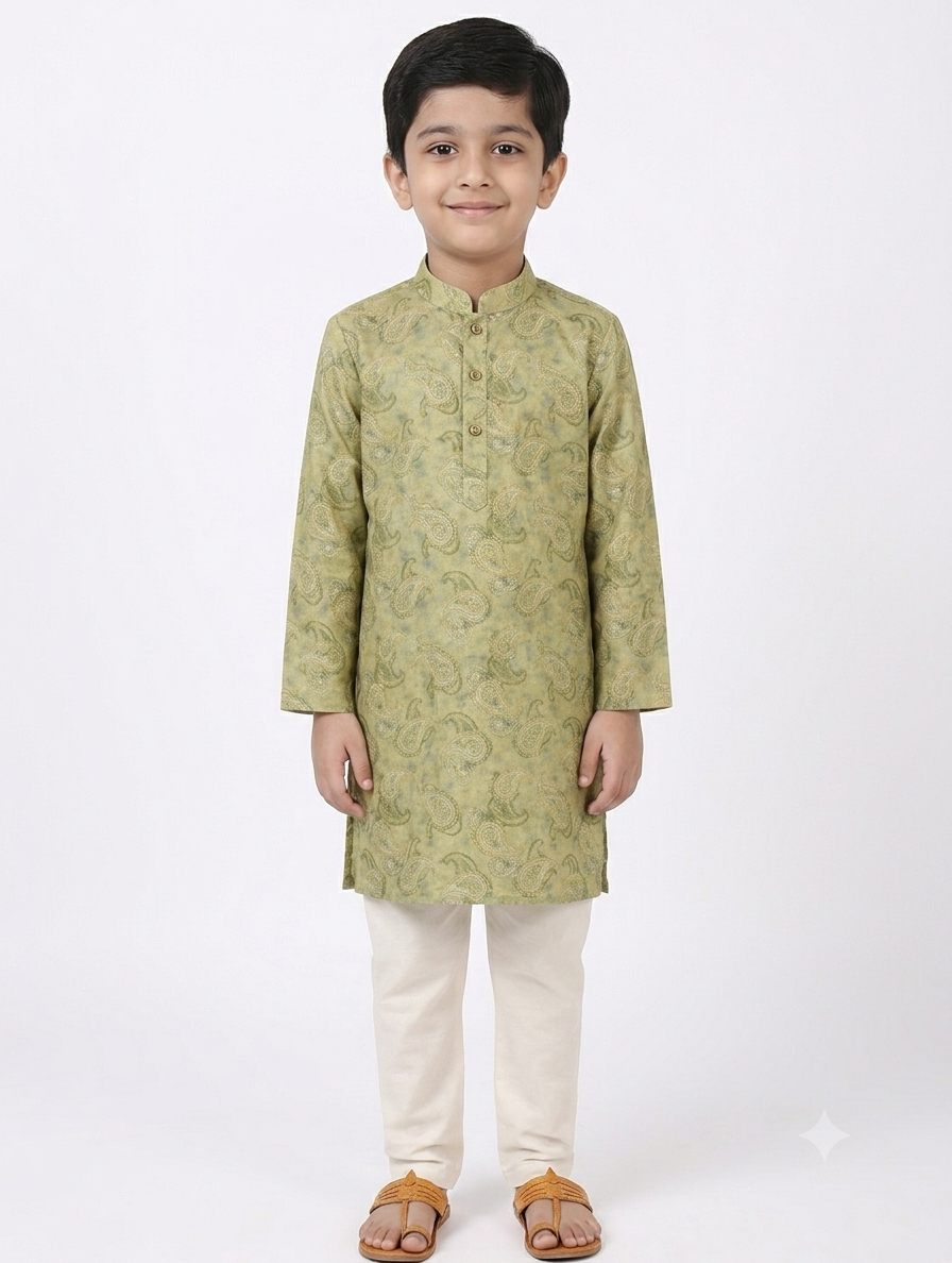 Kid's Kurta Digital 5 Yellow