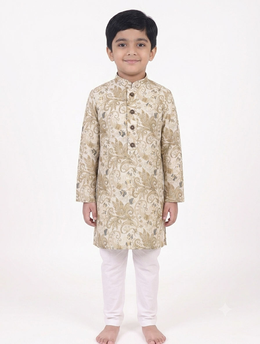 Kid's Kurta Digital 6 Beige