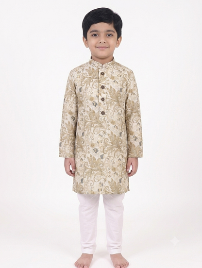 Kid's Kurta Digital 6 Beige