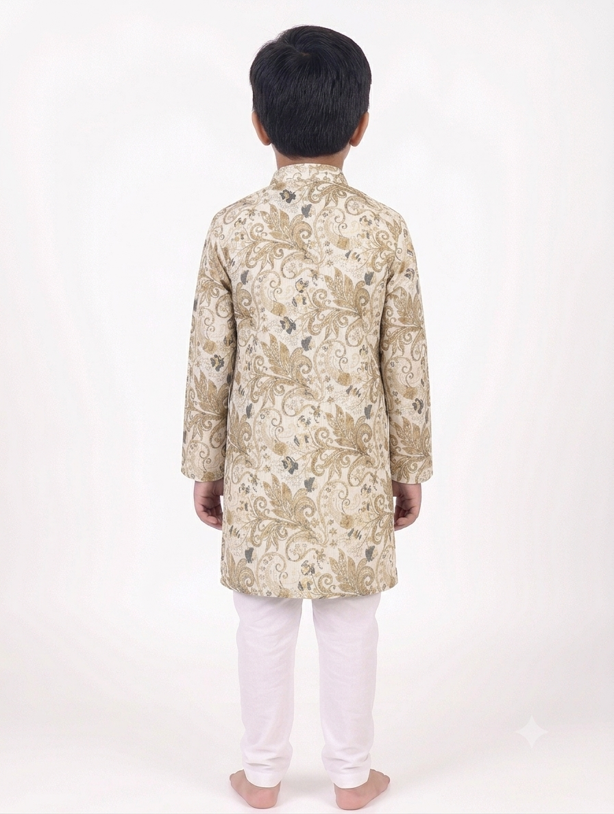 Kid's Kurta Digital 6 Beige