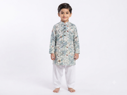 Kid's Kurta Digital 6 Green