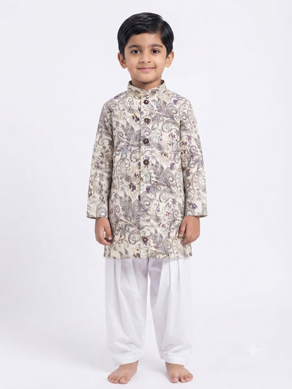 Kid's Kurta Digital 6 Grey