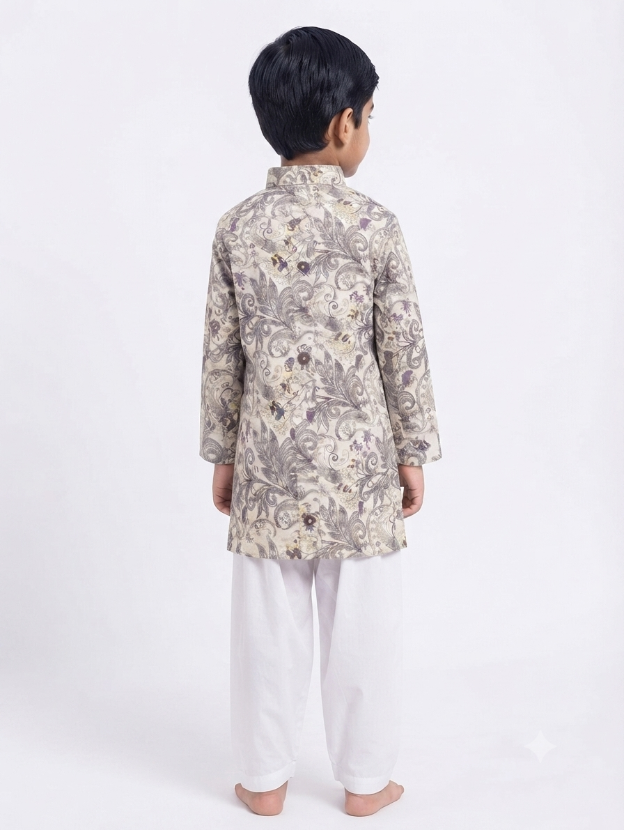 Kid's Kurta Digital 6 Grey