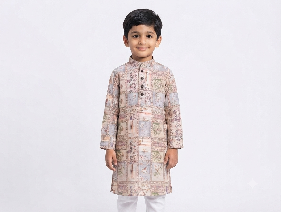 Kid's Kurta Digital 8 Pink