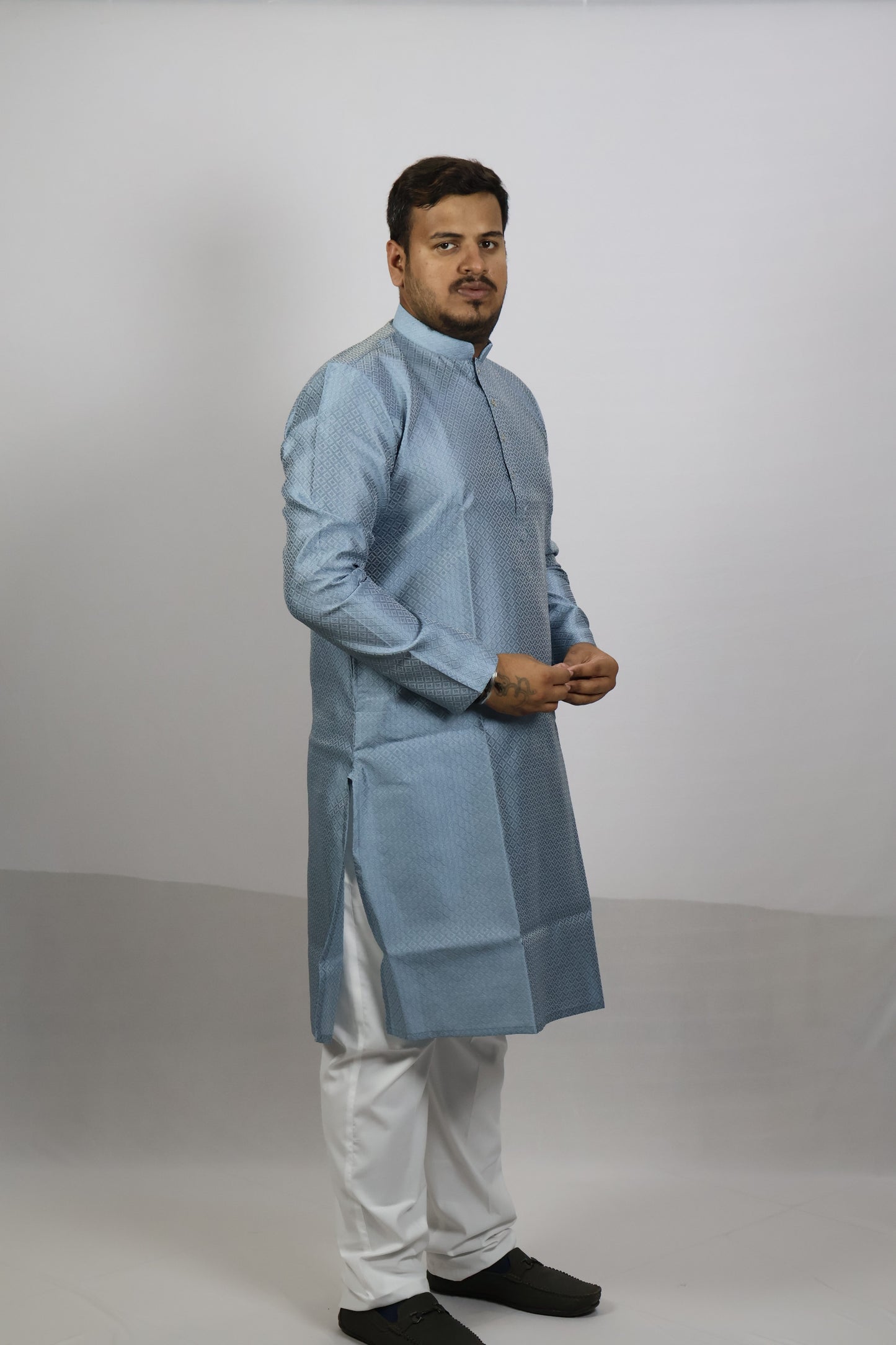 MEN'S KURTA 1109 GREYISH BLUE