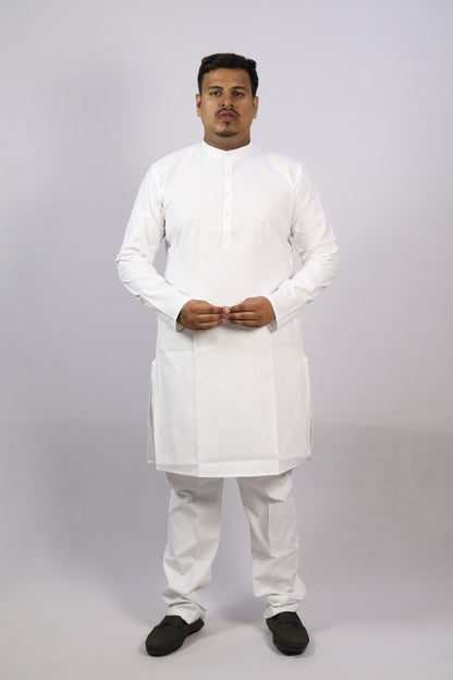 PLAIN MEN'S KURTA WHITE