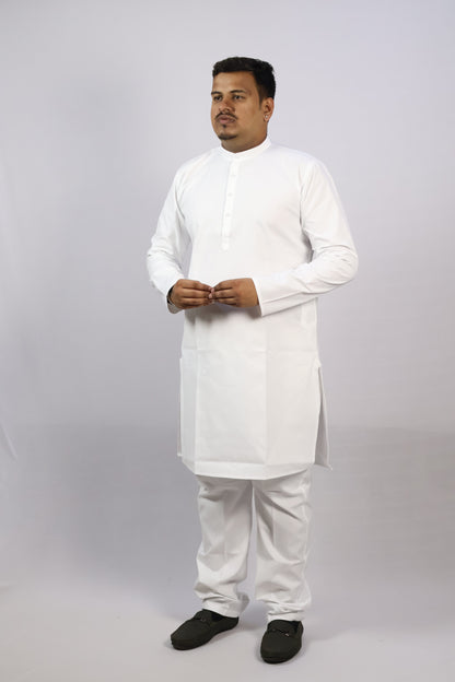 PLAIN MEN'S KURTA WHITE