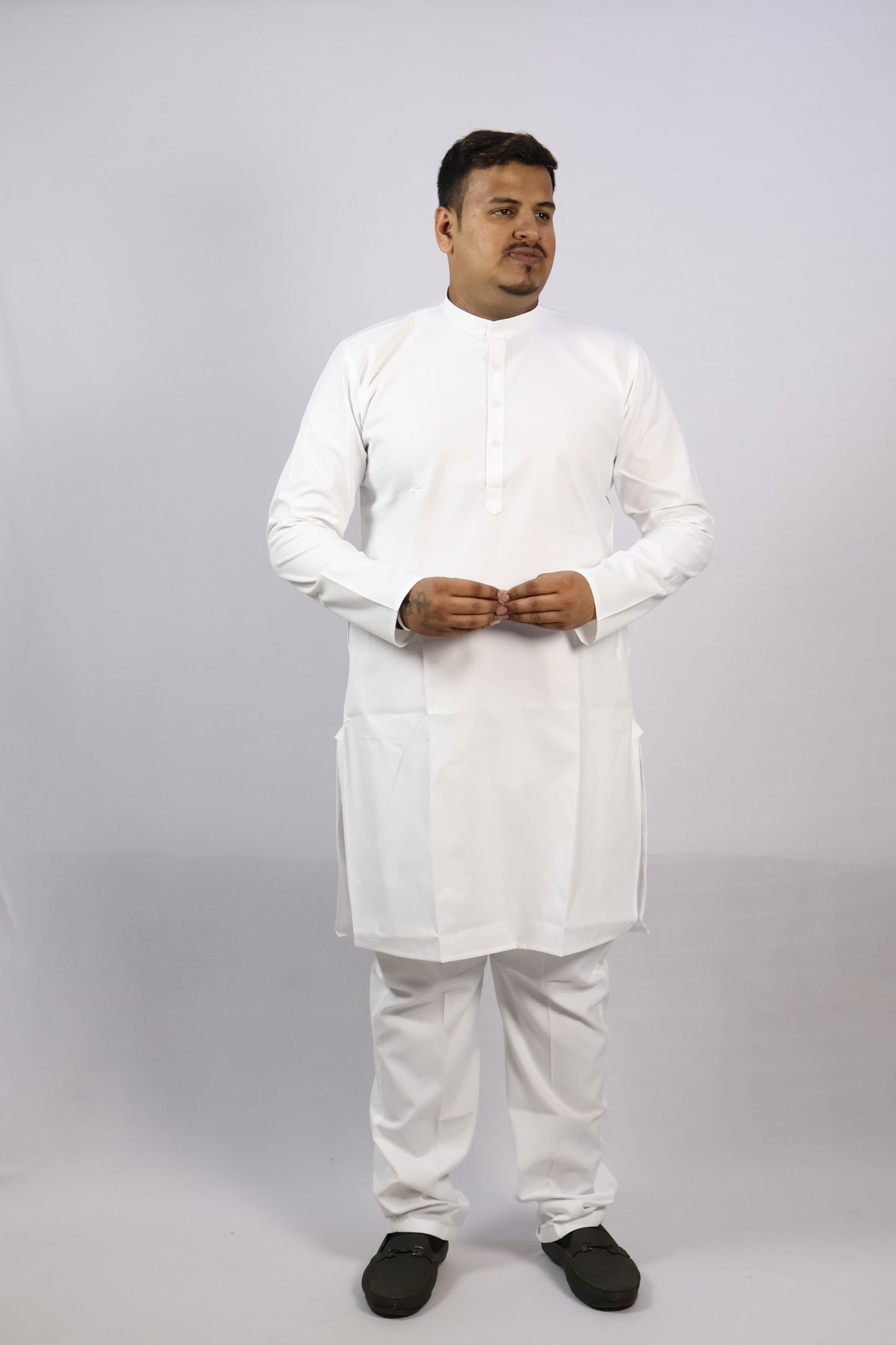 PLAIN MEN'S KURTA WHITE