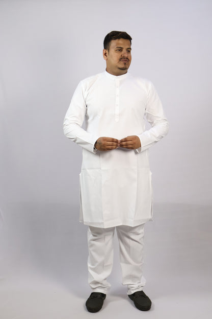 PLAIN MEN'S KURTA WHITE