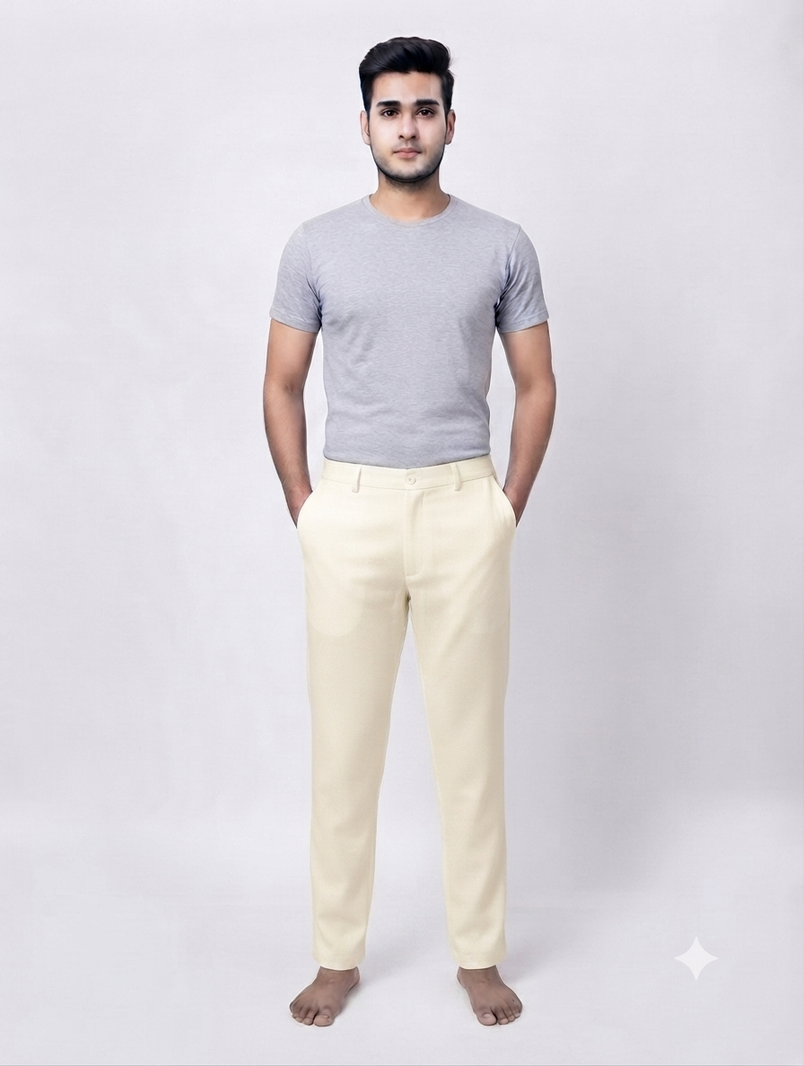 Men's Cotton Cream Polo Pant