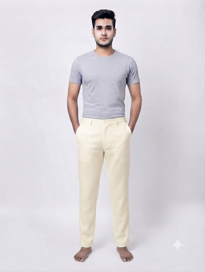 Men's Cotton Cream Polo Pant