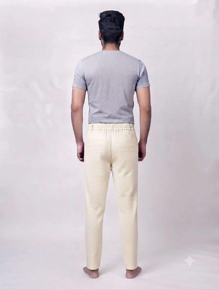 Men's Cotton Cream Polo Pant