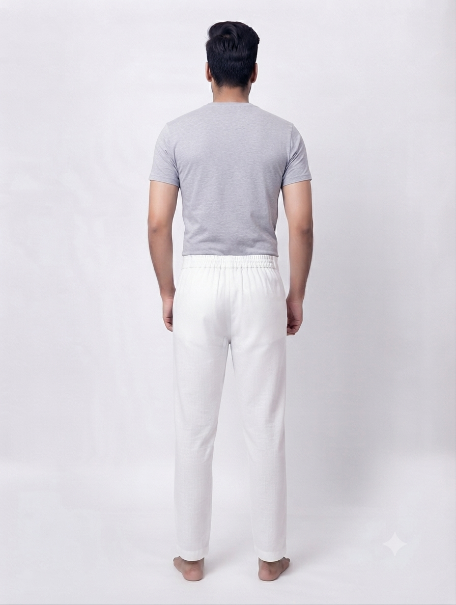Men's Cotton White Polo Pant