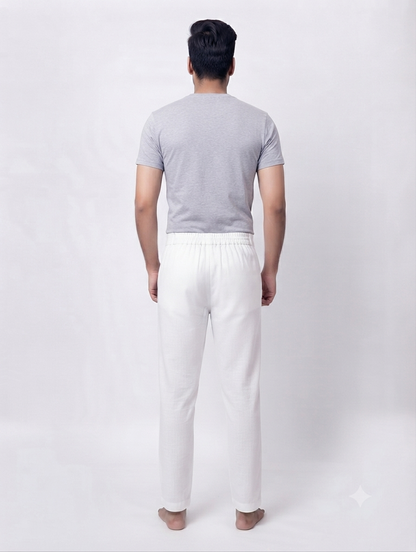 Men's Cotton White Polo Pant