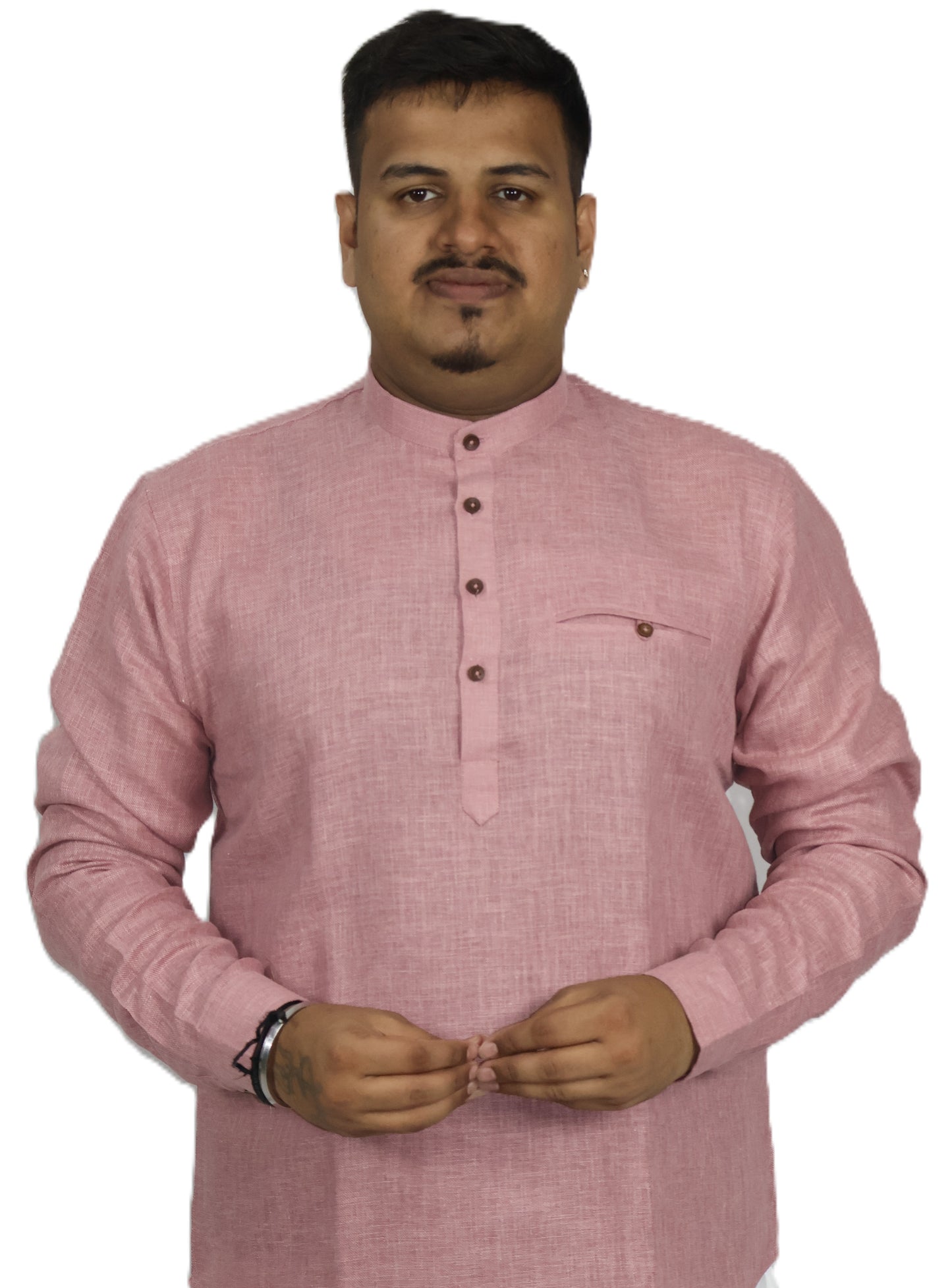 SHARPLINEN MEN'S FULL SLEEVE KURTA ONION