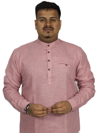 SHARPLINEN MEN'S FULL SLEEVE KURTA ONION