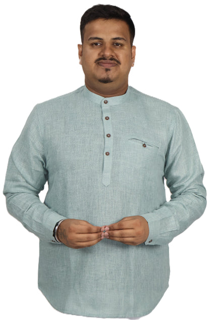 SHARPLINEN MEN'S FULL SLEEVE KURTA PISTA