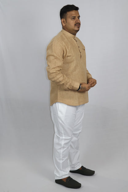 SHARPLINEN MEN'S FULL SLEEVE KURTA BAMBOO