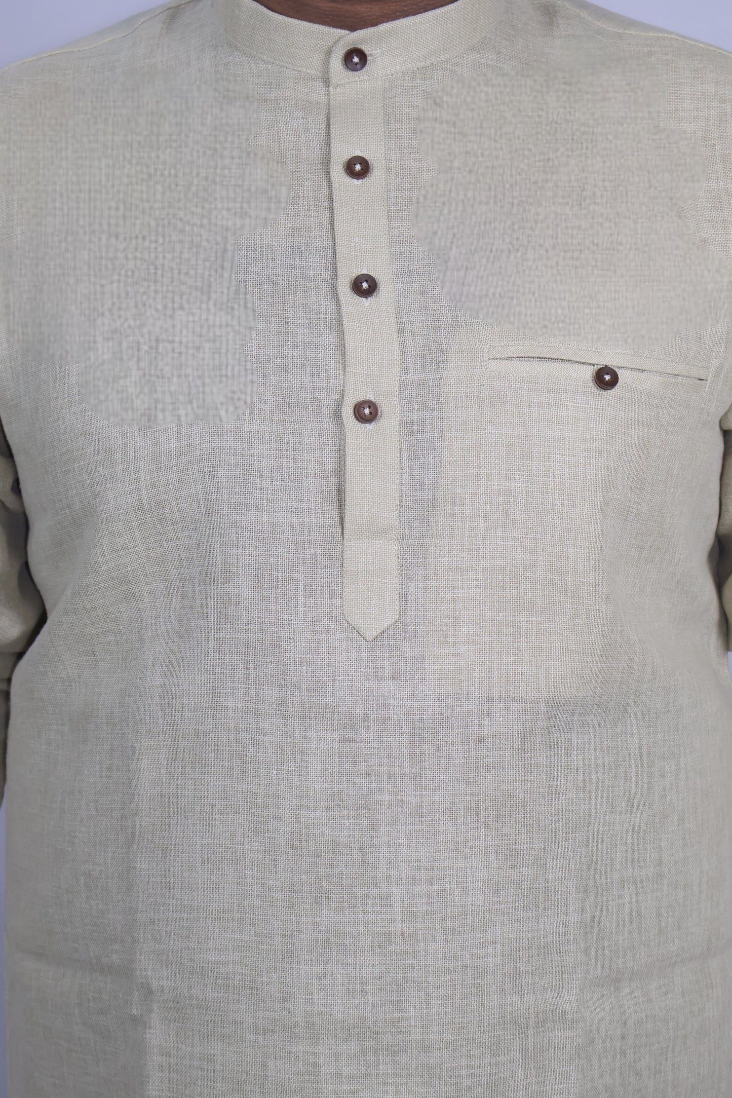 SHARPLINEN MEN'S FULL SLEEVE KURTA BEIGE