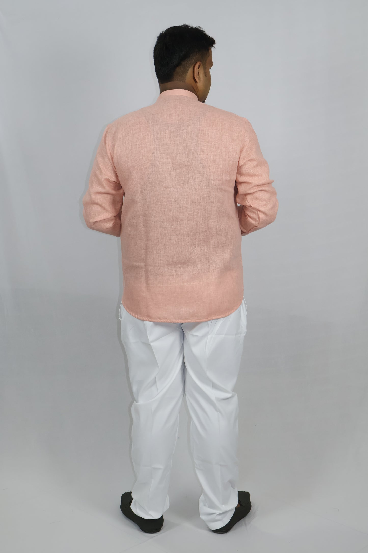 SHARPLINEN MEN'S FULL SLEEVE KURTA LIGHT ONION