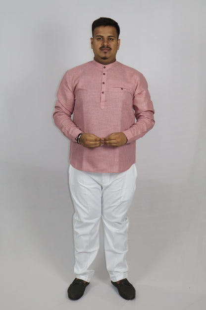 SHARPLINEN MEN'S FULL SLEEVE KURTA ONION