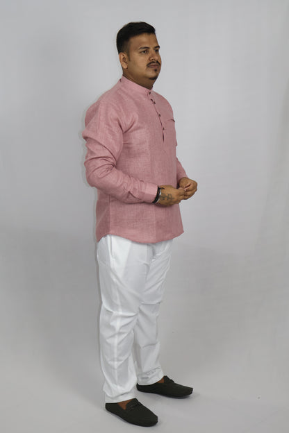 SHARPLINEN MEN'S FULL SLEEVE KURTA ONION