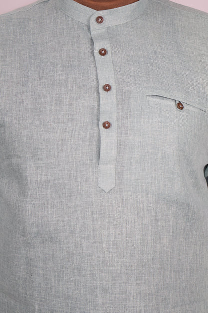 SHARPLINEN MEN'S FULL SLEEVE KURTA PISTA