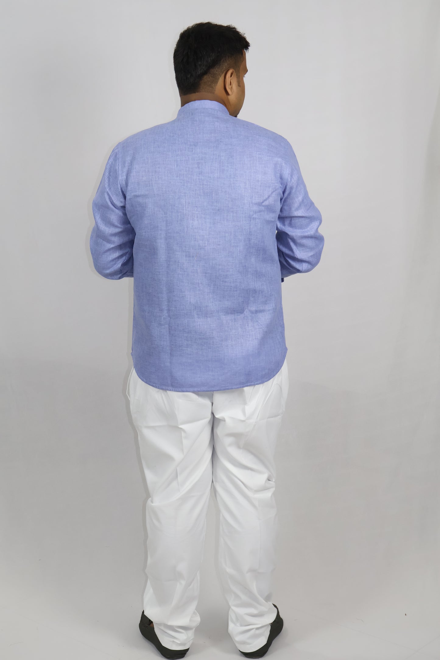 SHARPLINEN MEN'S FULL SLEEVE KURTA VIOLET