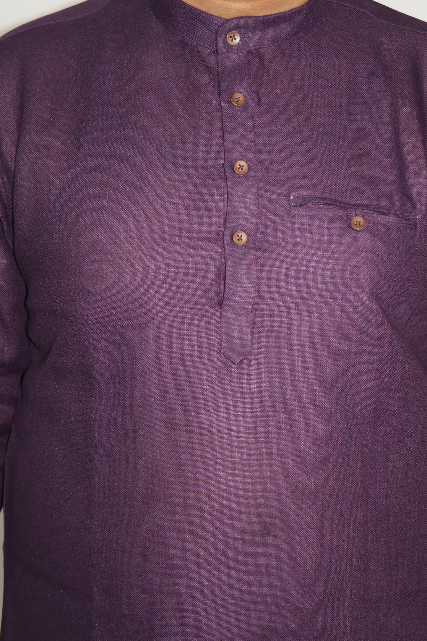 SHARPLINEN MEN'S FULL SLEEVE KURTA WINE