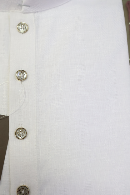Men's White Kurta S K Self (A)