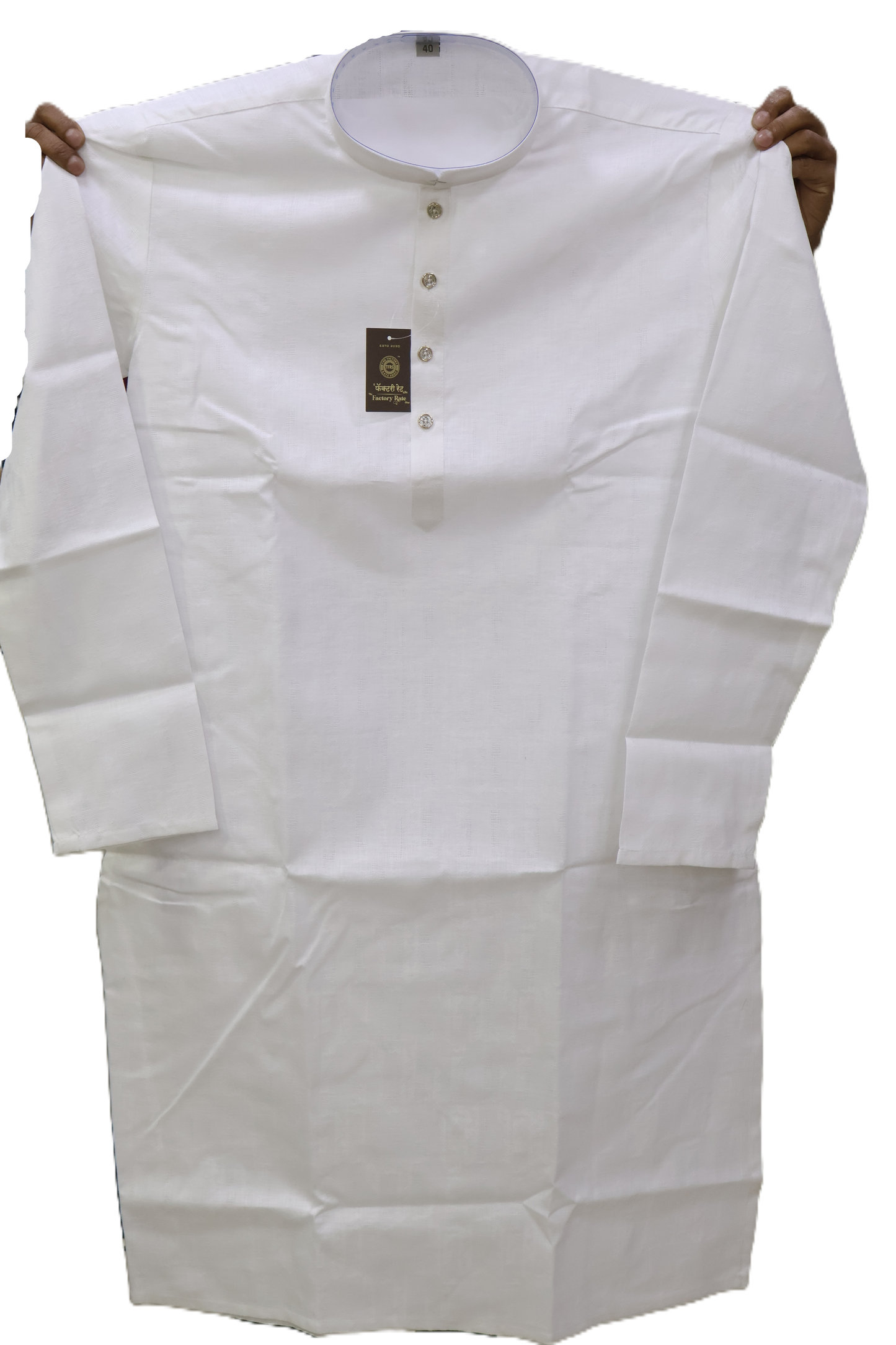 Men's White Kurta S K Self (A)