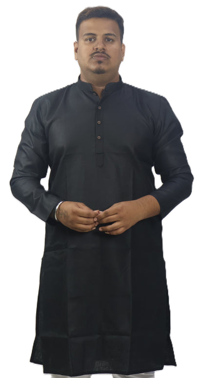 BLOSSOM MEN'S KURTA BLACK