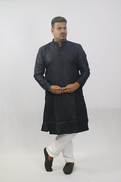 BLOSSOM MEN'S KURTA BLACK