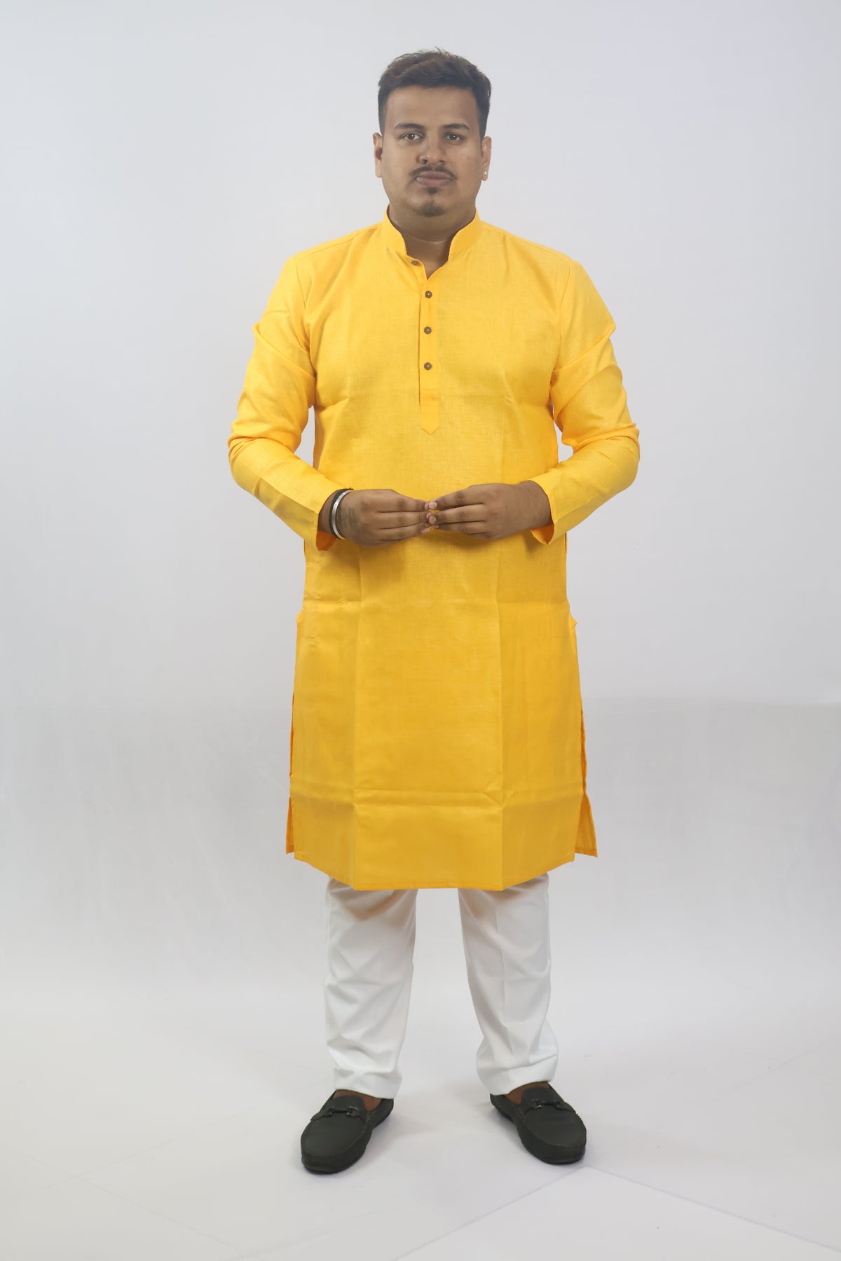 BLOSSOM MEN'S KURTA DARK YELLOW