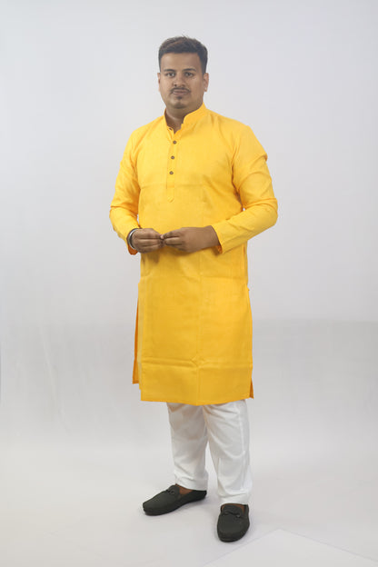 BLOSSOM MEN'S KURTA DARK YELLOW