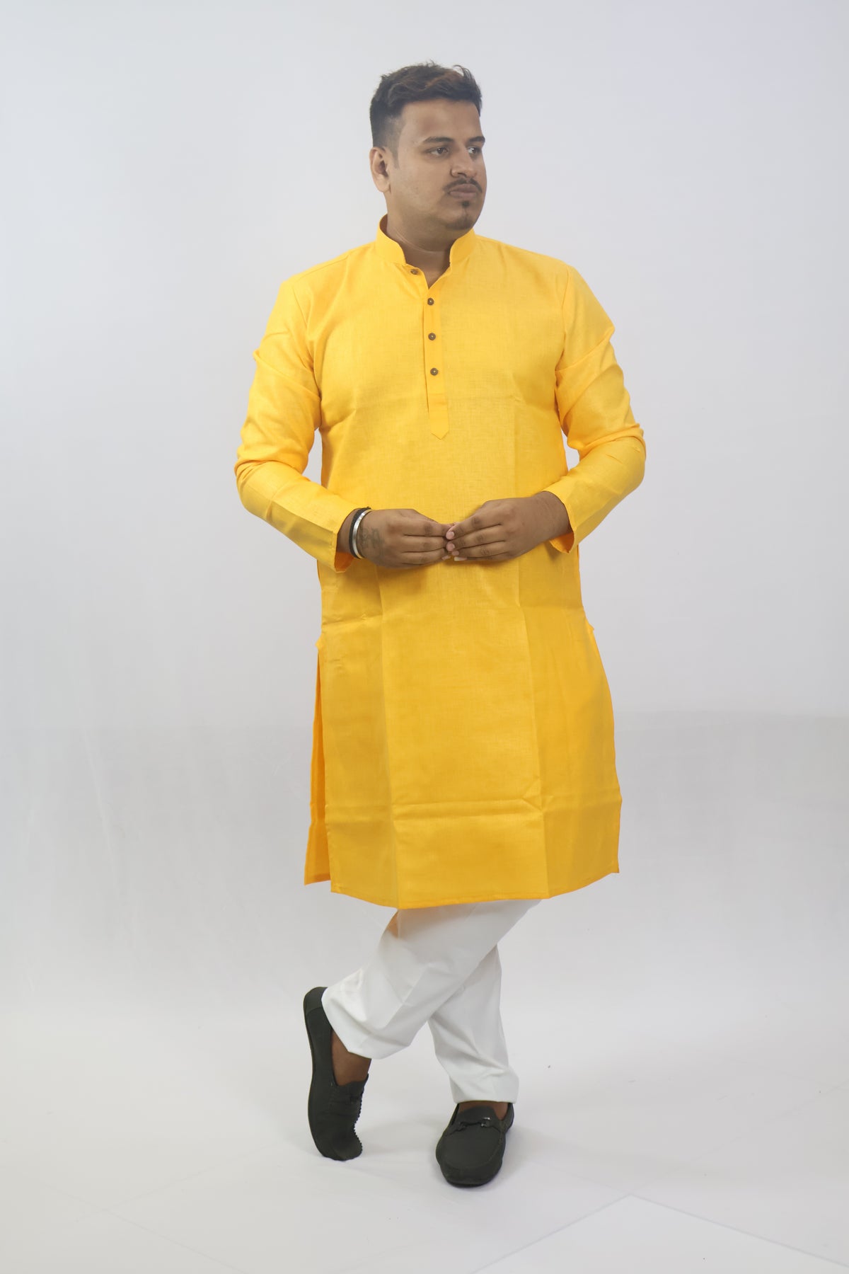 BLOSSOM MEN'S KURTA DARK YELLOW
