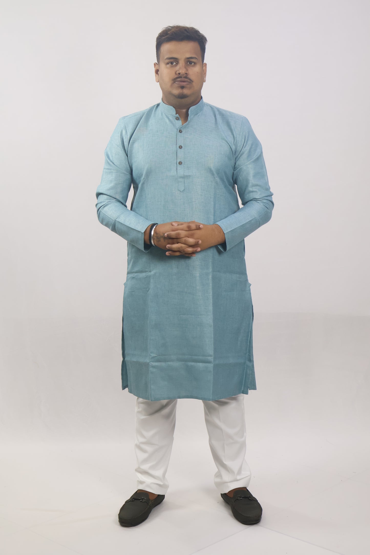 BLOSSOM MEN'S KURTA HAZZLE BLUE