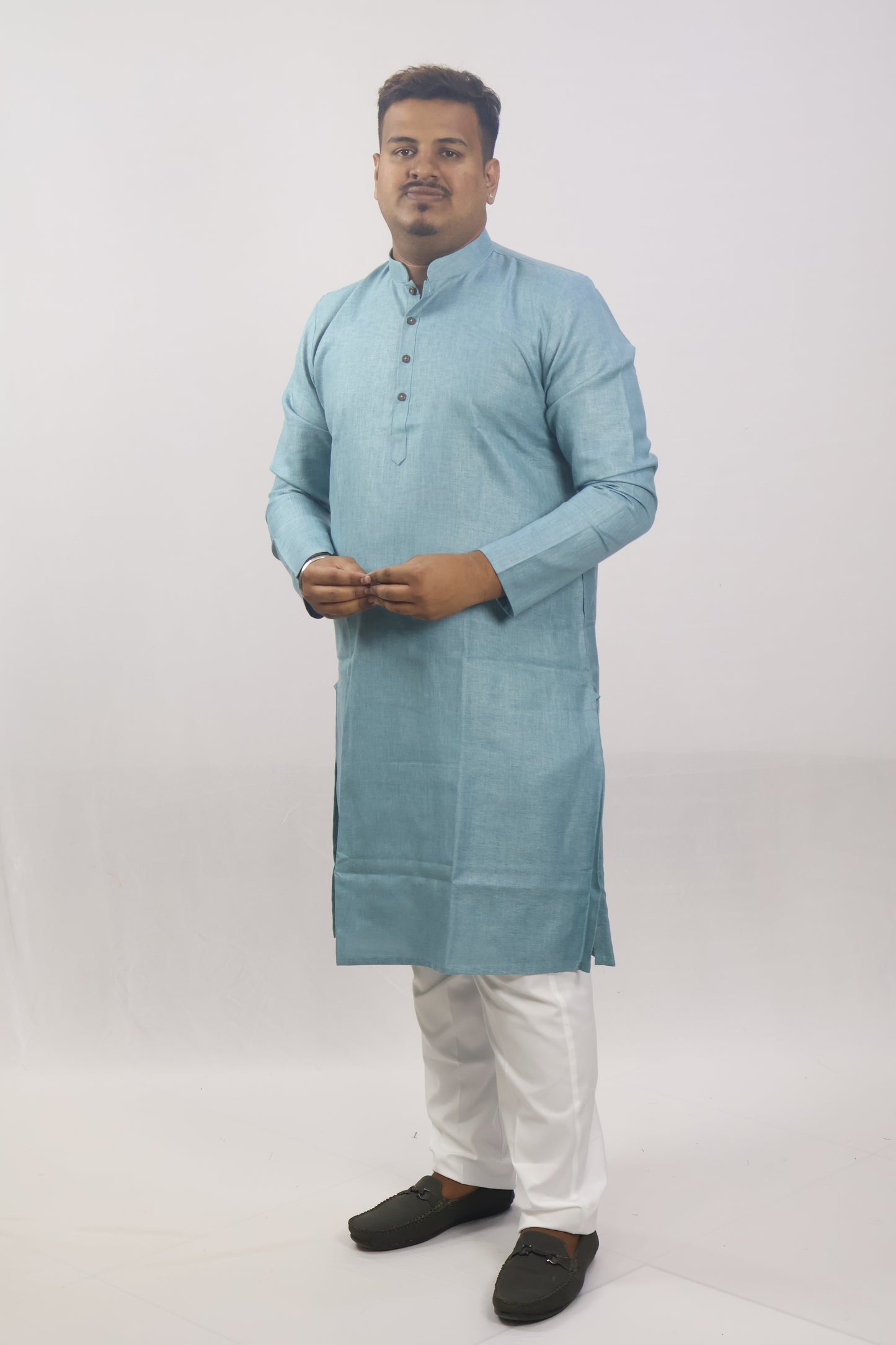 BLOSSOM MEN'S KURTA HAZZLE BLUE